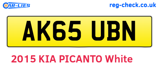 AK65UBN are the vehicle registration plates.