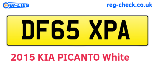 DF65XPA are the vehicle registration plates.