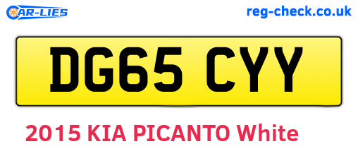 DG65CYY are the vehicle registration plates.