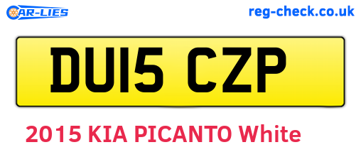 DU15CZP are the vehicle registration plates.