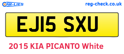 EJ15SXU are the vehicle registration plates.
