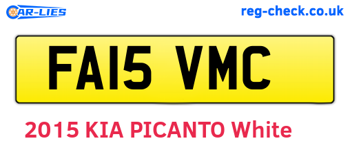 FA15VMC are the vehicle registration plates.