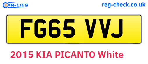 FG65VVJ are the vehicle registration plates.