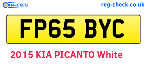 FP65BYC are the vehicle registration plates.