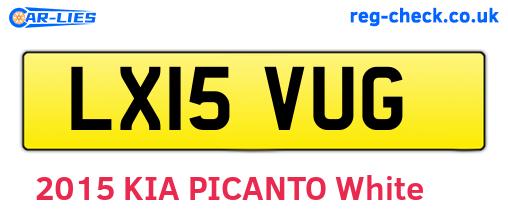 LX15VUG are the vehicle registration plates.