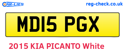 MD15PGX are the vehicle registration plates.