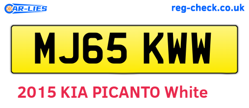 MJ65KWW are the vehicle registration plates.