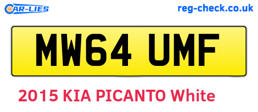 MW64UMF are the vehicle registration plates.