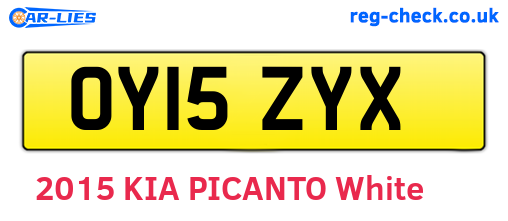OY15ZYX are the vehicle registration plates.
