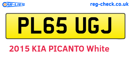 PL65UGJ are the vehicle registration plates.