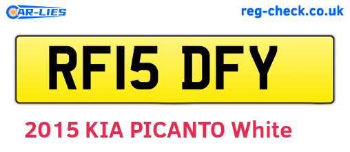 RF15DFY are the vehicle registration plates.