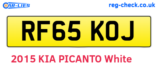 RF65KOJ are the vehicle registration plates.