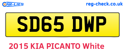 SD65DWP are the vehicle registration plates.