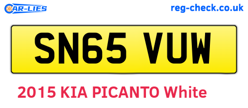 SN65VUW are the vehicle registration plates.