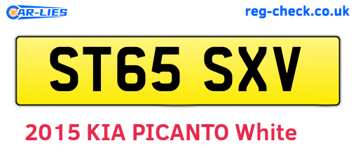 ST65SXV are the vehicle registration plates.