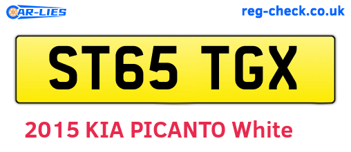 ST65TGX are the vehicle registration plates.