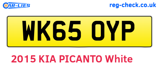 WK65OYP are the vehicle registration plates.