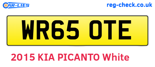 WR65OTE are the vehicle registration plates.