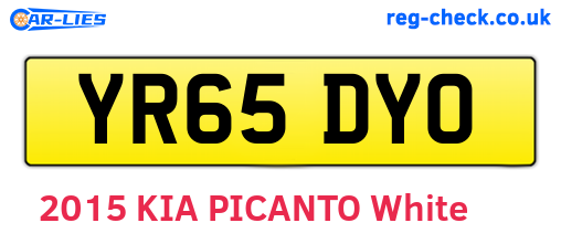 YR65DYO are the vehicle registration plates.