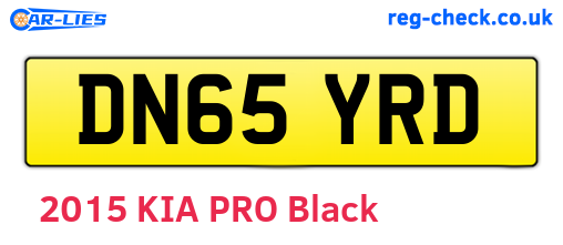 DN65YRD are the vehicle registration plates.