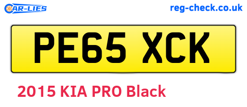 PE65XCK are the vehicle registration plates.