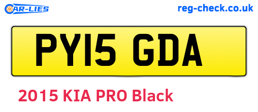 PY15GDA are the vehicle registration plates.