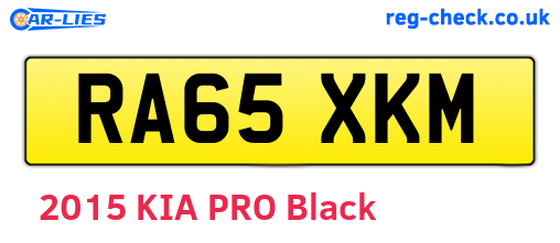 RA65XKM are the vehicle registration plates.
