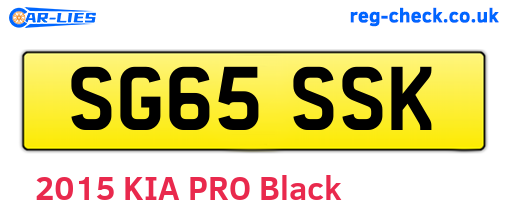 SG65SSK are the vehicle registration plates.
