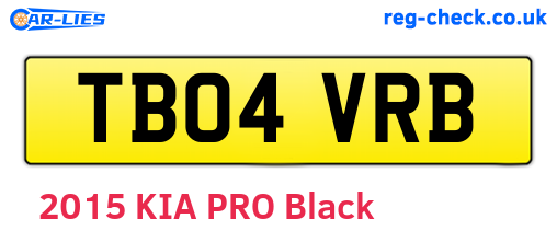 TB04VRB are the vehicle registration plates.