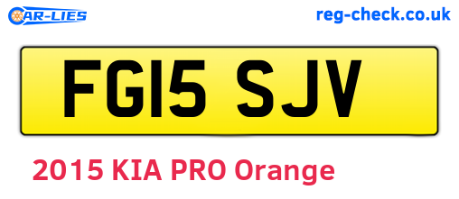 FG15SJV are the vehicle registration plates.
