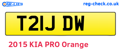 T21JDW are the vehicle registration plates.