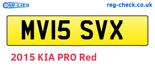 MV15SVX are the vehicle registration plates.