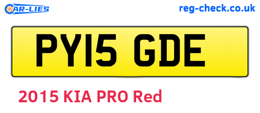 PY15GDE are the vehicle registration plates.