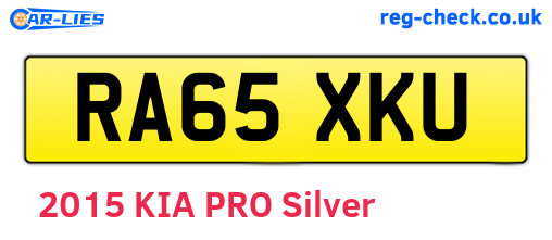 RA65XKU are the vehicle registration plates.