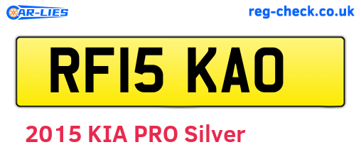 RF15KAO are the vehicle registration plates.
