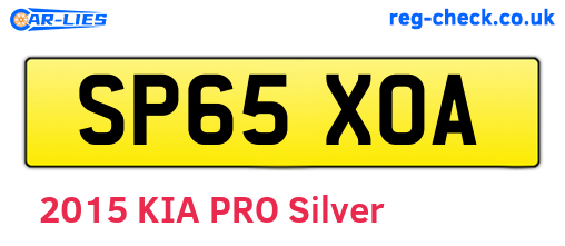 SP65XOA are the vehicle registration plates.