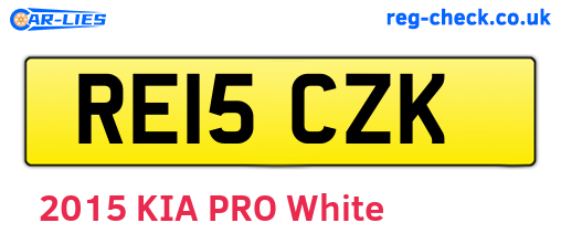 RE15CZK are the vehicle registration plates.