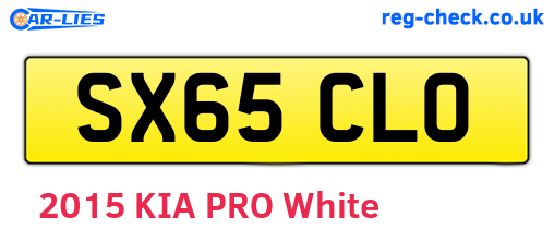 SX65CLO are the vehicle registration plates.