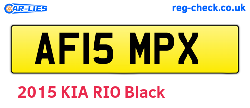 AF15MPX are the vehicle registration plates.