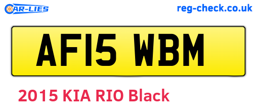AF15WBM are the vehicle registration plates.