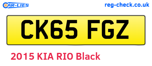 CK65FGZ are the vehicle registration plates.
