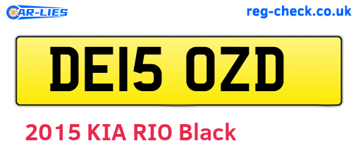 DE15OZD are the vehicle registration plates.