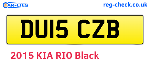 DU15CZB are the vehicle registration plates.