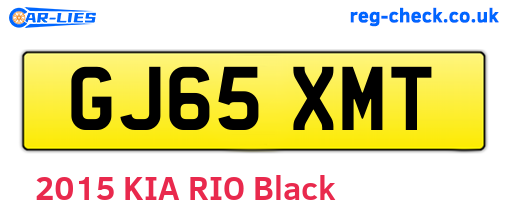GJ65XMT are the vehicle registration plates.