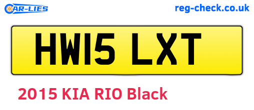 HW15LXT are the vehicle registration plates.