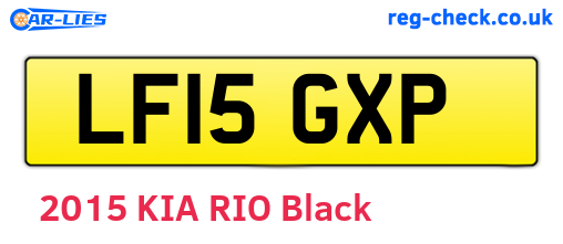 LF15GXP are the vehicle registration plates.