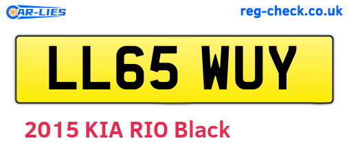 LL65WUY are the vehicle registration plates.