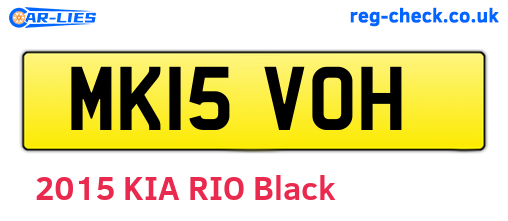 MK15VOH are the vehicle registration plates.