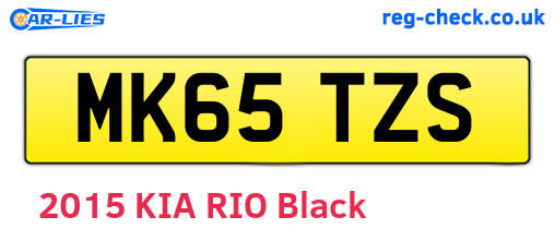 MK65TZS are the vehicle registration plates.