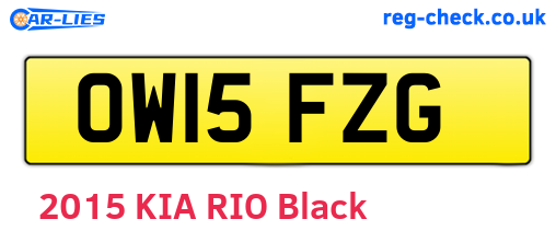OW15FZG are the vehicle registration plates.